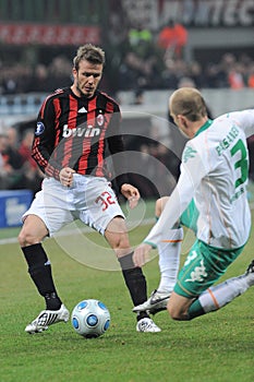 David Beckham during the match