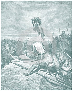 David and Goliath illustration sketch