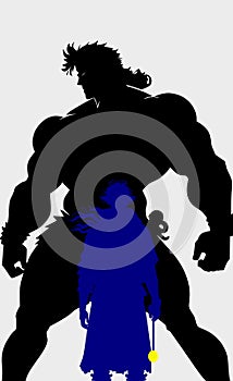 David Goliath silhouette graphical vector svg