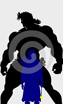 David Goliath silhouette graphical vector svg photo