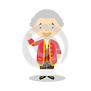 David Hume cartoon character. Vector Illustration.