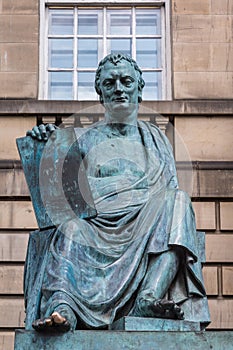 David Hume statue, Edinburgh Scotland UK.