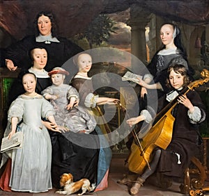 David Leeuw with his family, painting by Abraham van den Tempel