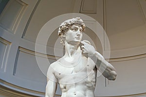 David marble statue at Galleria dell`Accademia, Firenze, Italy