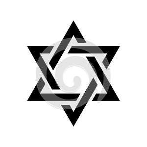 David star icon isolated on white background. Magen hexagram. Hebrew shield. Jewish sign for israel, judaism and hanukkah. Symbol