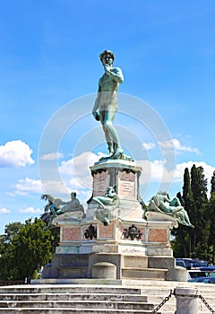 David statue at Michelangelo Square Florence Italy