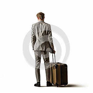 David With Suitcase: A Bold Minimalist Precisionist Artwork