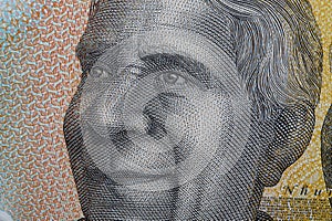 David Unaipon a closeup portrait from Australian money