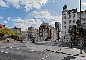 Davidwache and St Pauli Theater on the Reeperbahn, Hamburg, Germany