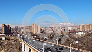 Davitashen bridge on a sunny winter day