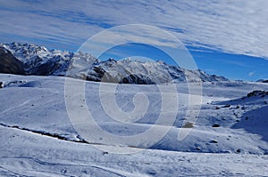 Davos-City; Skiing on Parsenn Mountain in Europe`s highest city photo