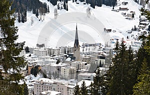 Davos, famous Swiss skiing resort