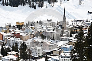 Davos, famous Swiss skiing resort