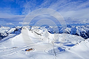 Davos mountains skiing resort