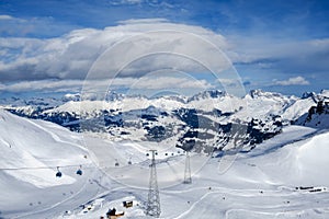 Davos mountains skiing resort photo