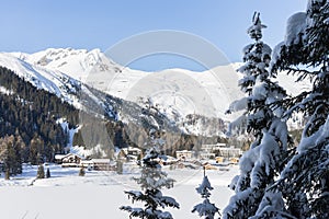 Davoser see, Lake Davos, Davos during winter, Switzerland, EU