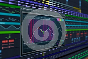 DAW Music Production Equalizer. Audio Samples & Scores. Computer Music photo