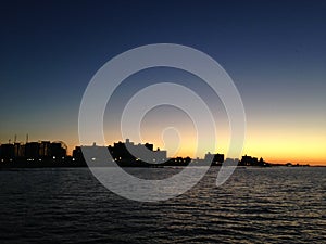 Dawn above Coney Island and Brighton Beach.