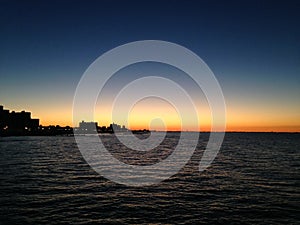 Dawn above Coney Island and Brighton Beach.