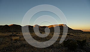 Dawn Breaks Over the Chisos Mountains from the Valley