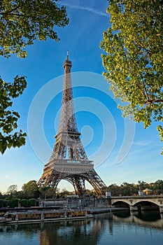 Dawn at the Eiffel Tower, Paris.