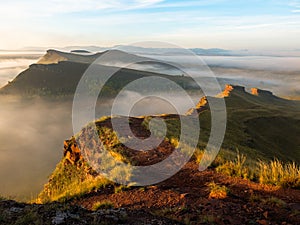 Dawn in the foothills of the Khakassia Republic photo