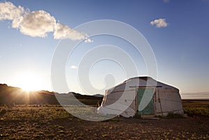 Dawn in a Ger. Mongolia