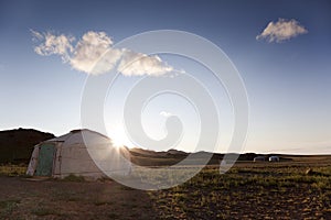 Dawn in a Ger. Mongolia