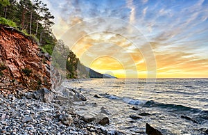 Dawn on Lake Baikal in July