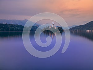 Dawn on Lake Bled Slovenia