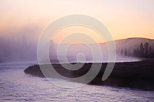 Dawn on the Madison River, Yellowstone