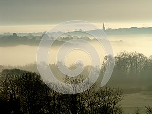 Dawn mist over Torrington