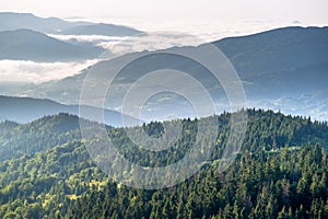 Dawn in mountains