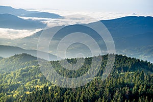 Dawn in mountains