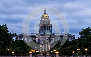 Dawn over the Colorado State Capital building. Denver, Colorado