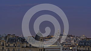 Dawn Over Sacred Heart Basilica in Paris From Above