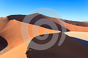 Dawn over Sossusvlei, in the Namib Desert, Namibia