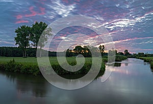 Dawn at Paar river in Bavaria