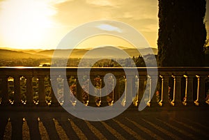 Dawn at Piazzale Michelangelo in Florence, Italy photo