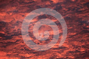 Dawn with red clouds as background texture