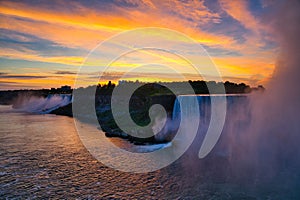 Dawn's Embrace: The Majestic Sunrise at Niagara Falls
