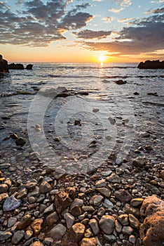 Dawn seascape on Les Rotes, Denia