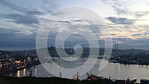 Dawn in September on Gora Krestovaya in Vladivostok, Russia.