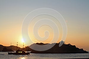 Dawn at Seto Inland sea in Tomonoura photo