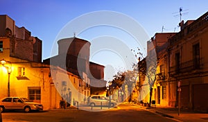 Dawn street in Sant Adria de Besos. Catalonia photo