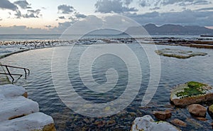 Dawn Sunrise over Dale Brook Tidal Swim Pool in Cape Town South Africa