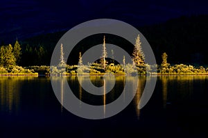 Dawn on Swiftcurrent Lake