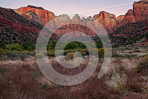 Dawn at Towers of the Virgin, Zion National Park, Utah