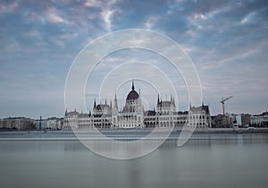 Dawn twilight shot of the Hungarian Parliament