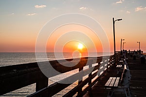 Dawn on Virginia Beach Fishing Pier photo